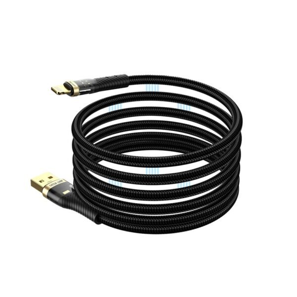 Green Lion Magnetic Cable USB-A to Lightning: Durable and Efficient Charging & Data Syncing - Black