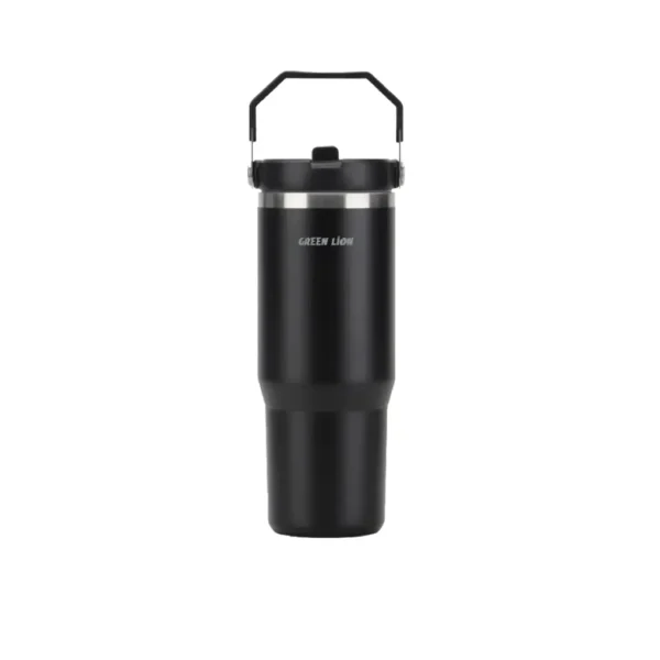 Green Lion Vacuum Tumbler 900ml: Premium Stainless Steel Insulated Drinkware for All-Day Temperature Control - Black