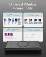 Anker Wireless Power Bank 10,000mAh - PowerCore III 10K Wireless Portable Charger - Black - Image 4