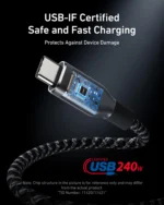 Anker Prime USB-C to USB-C Cable (240W, Upcycled-Braided) - Image 6