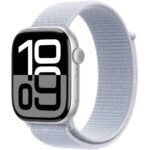Apple Watch Series 10 GPS 46mm Silver Aluminum Case with Blue Cloud Sport Loop S/L