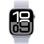 Apple Watch Series 10 GPS 46mm Silver Aluminum Case with Blue Cloud Sport Loop S/L - Image 2
