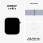 Apple Watch Series 10 GPS 46mm Silver Aluminum Case with Blue Cloud Sport Loop S/L - Image 4