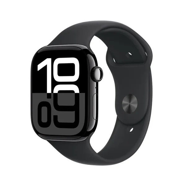 Apple Watch Series 10 GPS 46mm Jet Black Aluminum Case with Black Sport Band – M/L